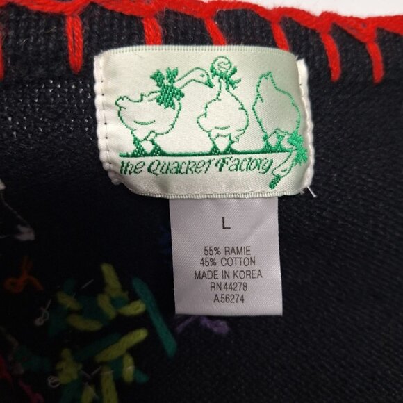 Quacker Factory Christmas Vest Bells Large Embelished  Sweater Knit Embroidered - Picture 6 of 13